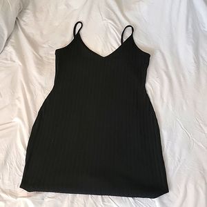 Women's Black mini ribbed dress